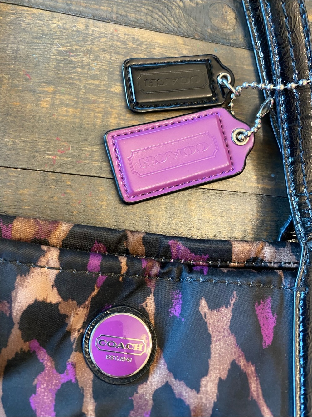 Coach Signature Ocelot leopard print tote bag - Picture 2 of 10